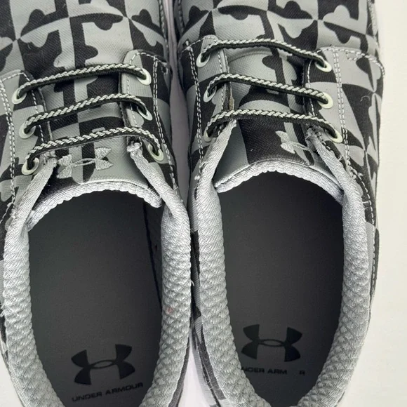 Under Armour Black and Gray Sneakers with Maryland Flag Pattern - Picture 4 of 6